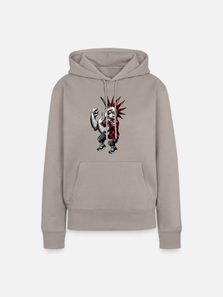 Fighting Punk - Frauen Premium Bio Hoodie - Taupe