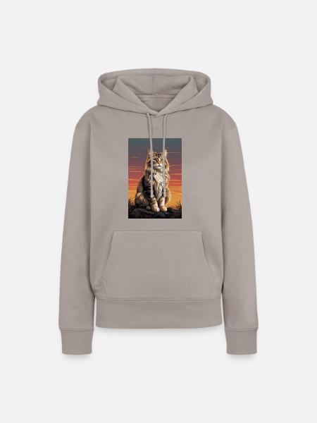 Norwegische Waldkatze - Frauen Premium Bio Hoodie - Taupe