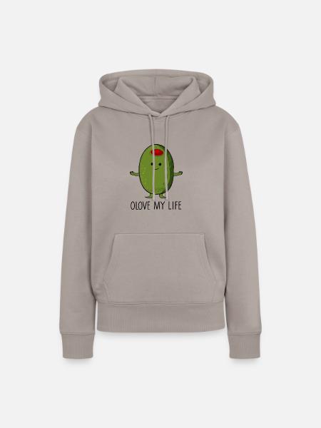 Olive - Frauen Premium Bio Hoodie - Taupe