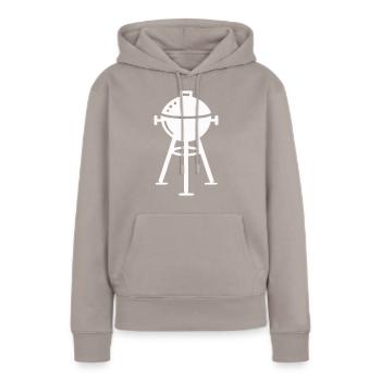 grill - Frauen Premium Bio Hoodie - Taupe - Vorne - Julia (174cm)