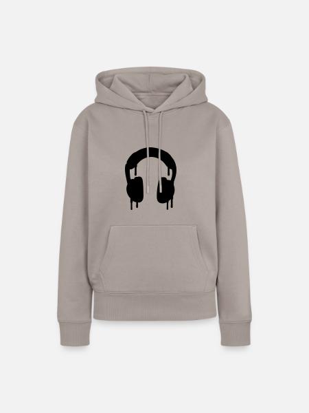 headphones laeufer - Frauen Premium Bio Hoodie - Taupe