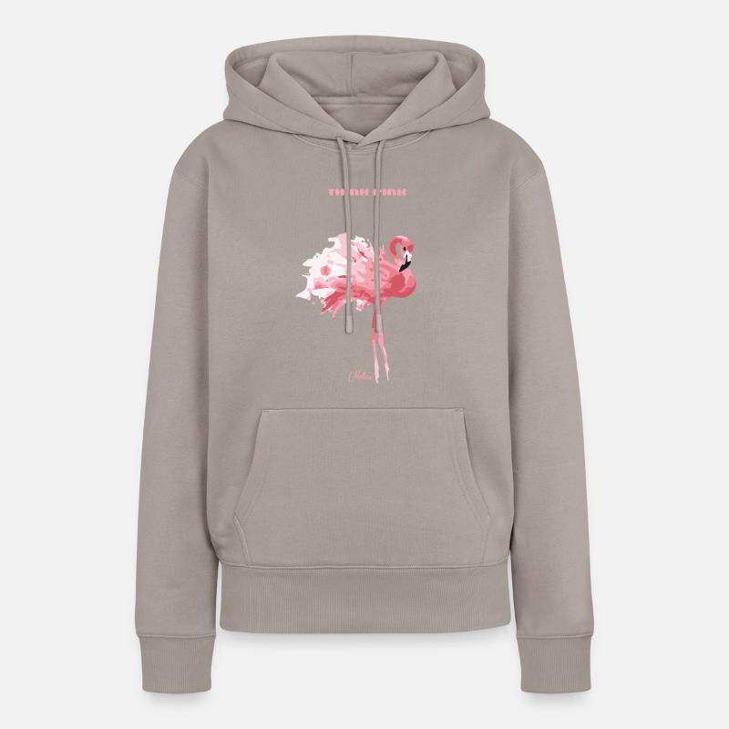 nelice pense rose - Sweat à capuche Premium bio Femme - taupe
