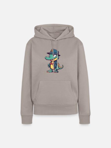 cool krokodil - Frauen Premium Bio Hoodie - Taupe