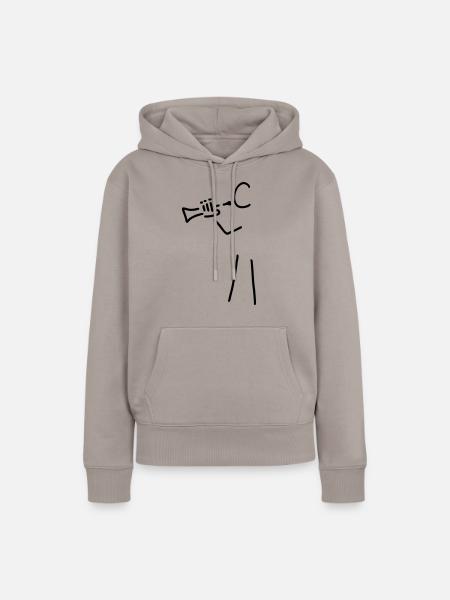 trompeter mit trompete - Frauen Premium Bio Hoodie - Taupe