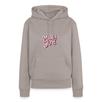 Maria Jose Namen personalisiert - Frauen Premium Bio Hoodie - Taupe - Vorne - Julia (174cm)