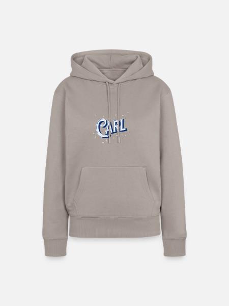 Carl Namen personalisiert - Frauen Premium Bio Hoodie - Taupe
