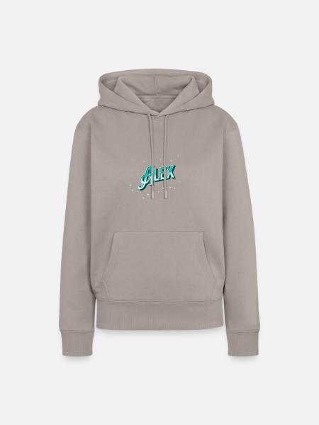 Alex Namen personalisiert - Frauen Premium Bio Hoodie - Taupe