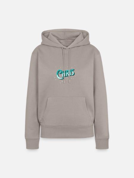 Chris Namen personalisiert - Frauen Premium Bio Hoodie - Taupe