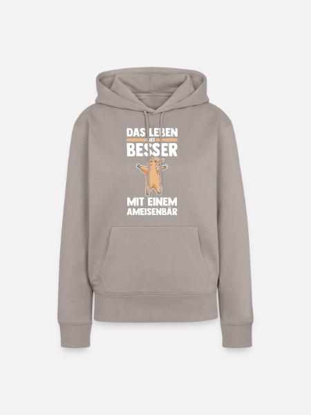 Ameisenbär - Frauen Premium Bio Hoodie - Taupe