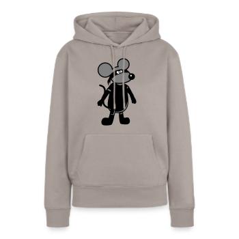 Souris Méchant Voleur Ninja Raid Voleur Cambrioleur - Sweat à capuche Premium bio Femme - taupe - Devant - Julia (174cm)