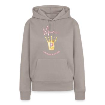 Mama - meine Königin. - Frauen Premium Bio Hoodie - Taupe - Vorne - Julia (174cm)