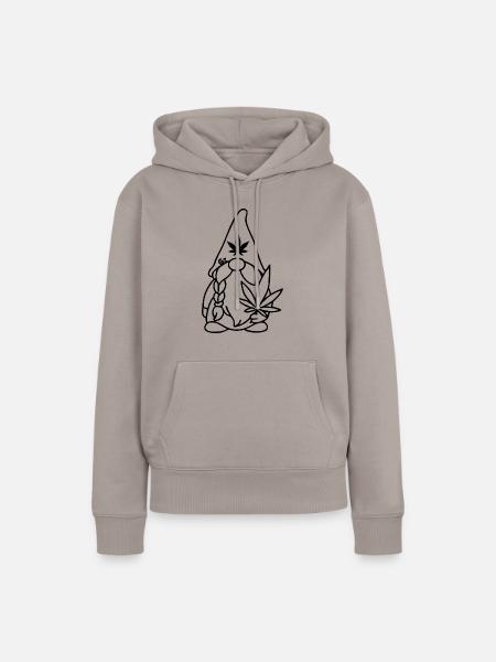 Wikingerzwerg Wikingerwichtel mit Hanfblatt - Frauen Premium Bio Hoodie - Taupe