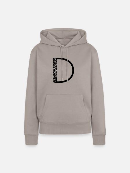 Buchstabe D - Frauen Premium Bio Hoodie - Taupe