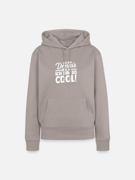 Vorname Dennis - Frauen Premium Bio Hoodie - Taupe