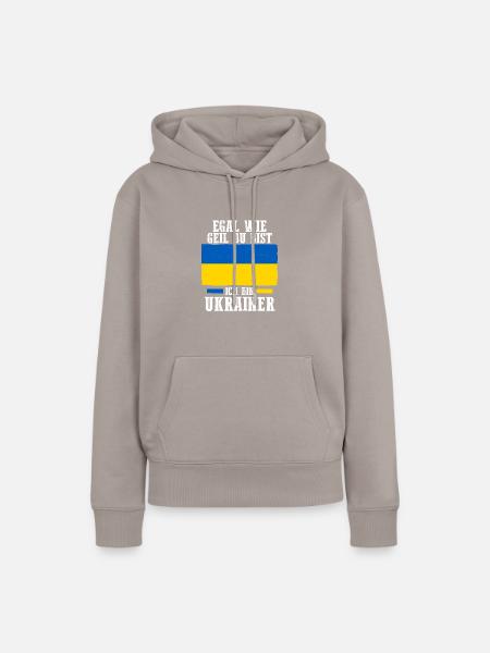 Ukrainer Ukraine - Frauen Premium Bio Hoodie - Taupe