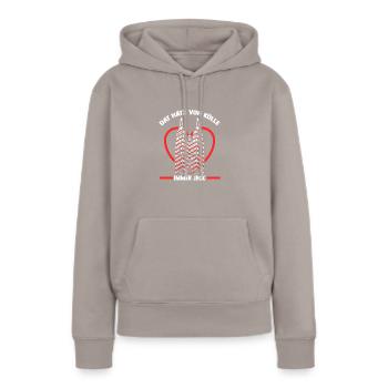 Carnaval de Kölle Alaaf Jecken Carnaval de Cologne - Sweat à capuche Premium bio Femme - taupe - Devant - Julia (174cm)
