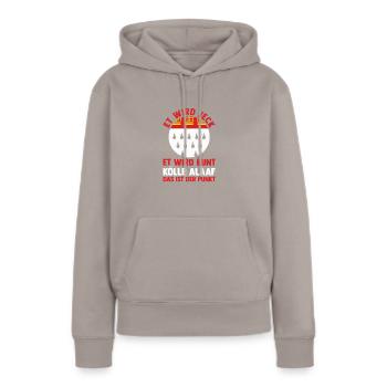 Carnaval de Kölle Alaaf Jecken Carnaval de Cologne - Sweat à capuche Premium bio Femme - taupe - Devant - Julia (174cm)