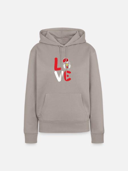 Hühner Hahn - Frauen Premium Bio Hoodie - Taupe