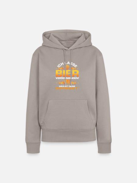 Ich lasse Bier verschwinden - Frauen Premium Bio Hoodie - Taupe
