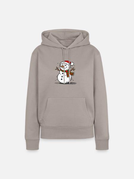 Schneemann - Frauen Premium Bio Hoodie - Taupe