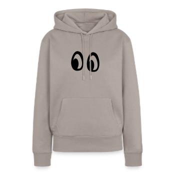 grands yeux - Sweat à capuche Premium bio Femme - taupe - Devant - Julia (174cm)