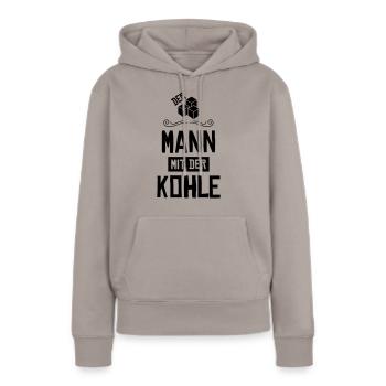 shisha mann mit kohle - Frauen Premium Bio Hoodie - Taupe - Vorne - Julia (174cm)