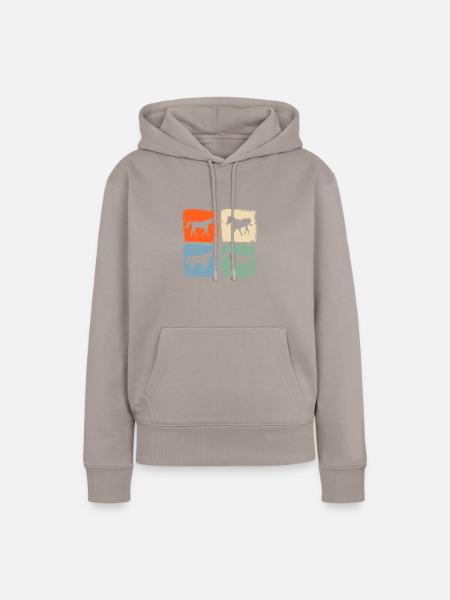 Reiten Pferd - Frauen Premium Bio Hoodie - Taupe