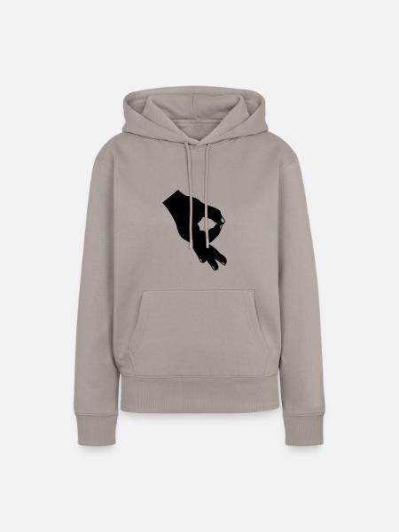 hand loch - Frauen Premium Bio Hoodie - Taupe