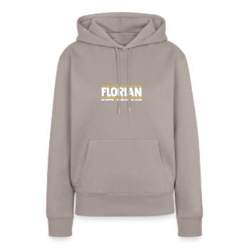 Florian - Frauen Premium Bio Hoodie - Taupe - Vorne - Julia (174cm)