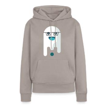 Fantomatique avec des lunettes - Sweat à capuche Premium bio Femme - taupe - Devant - Julia (174cm)