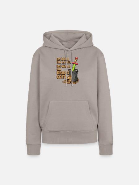 Larp Ritter, Pappe Schwert - Frauen Premium Bio Hoodie - Taupe