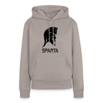 Spartaner - Frauen Premium Bio Hoodie - Taupe - Vorne - Julia (174cm)