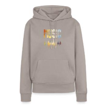 Vinyl Musiker Retro Musik Vinyl Vintage Musizieren - Frauen Premium Bio Hoodie - Taupe - Vorne - Julia (174cm)