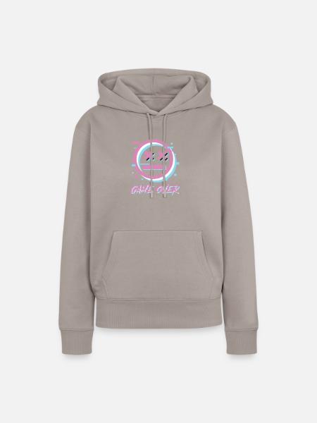 Game Over Retro Schriftzug - Frauen Premium Bio Hoodie - Taupe