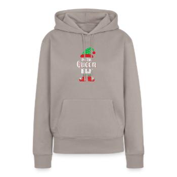 Elfe de Noël - Sweat à capuche Premium bio Femme - taupe - Devant - Julia (174cm)