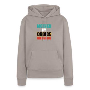 Mère pour le choix par choix - Sweat à capuche Premium bio Femme - taupe - Devant - Julia (174cm)