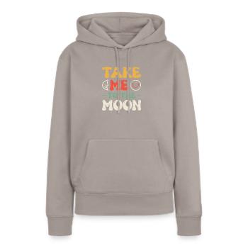 Mond / Halbmond - Frauen Premium Bio Hoodie - Taupe - Vorne - Julia (174cm)