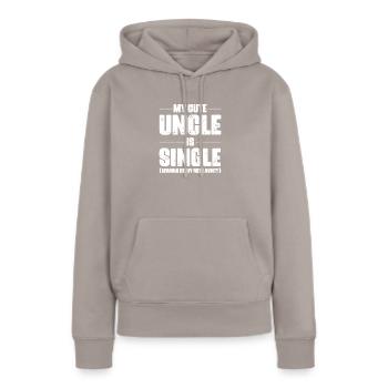 Meilleur oncle Bad Influence Cadeau de famille - Sweat à capuche Premium bio Femme - taupe - Devant - Julia (174cm)