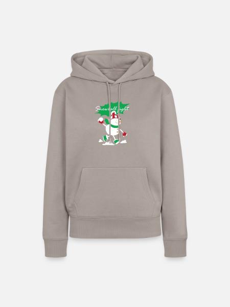 Kinder Schneeballschlacht Schnee Schneeball - Frauen Premium Bio Hoodie - Taupe