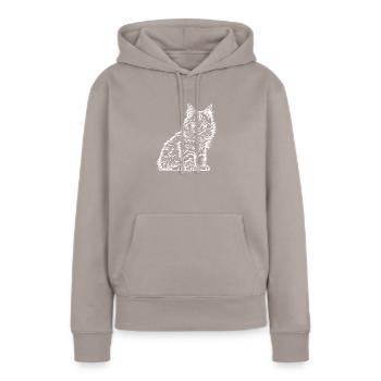 Maine Coon Katze Kater Haustier Stubentiger - Frauen Premium Bio Hoodie - Taupe - Vorne - Julia (174cm)