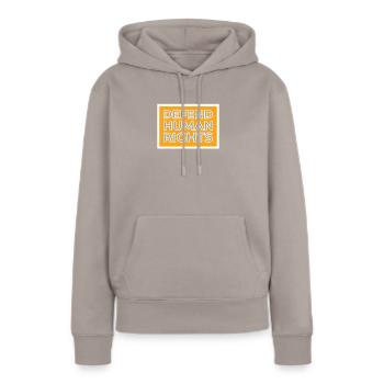 Menschenrechte Politik Freiheit Demonstrieren - Frauen Premium Bio Hoodie - Taupe - Vorne - Julia (174cm)
