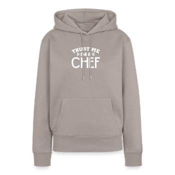 Koch Beruf Gastronomie Kochen Kochmütze - Frauen Premium Bio Hoodie - Taupe - Vorne - Julia (174cm)