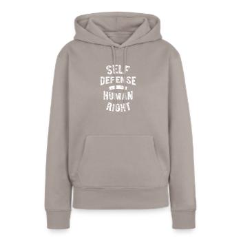 Krav Maga Self Défense Arts Martiaux Cadeau - Sweat à capuche Premium bio Femme - taupe - Devant - Julia (174cm)