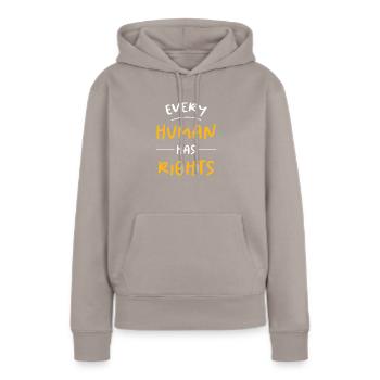 Droits de l’homme Politique Manifestation sur la liberté - Sweat à capuche Premium bio Femme - taupe - Devant - Julia (174cm)