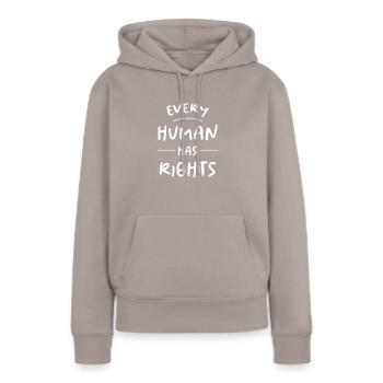Menschenrechte Politik Freiheit Demonstrieren - Frauen Premium Bio Hoodie - Taupe - Vorne - Julia (174cm)