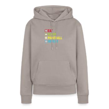 Paintball Cadeau Paintballer Paintball Player - Sweat à capuche Premium bio Femme - taupe - Devant - Julia (174cm)