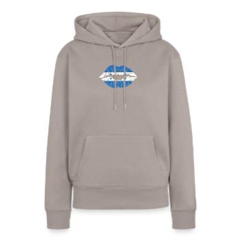 Drapeau national du Honduras République du Honduras Cœur - Sweat à capuche Premium bio Femme - taupe - Devant - Julia (174cm)