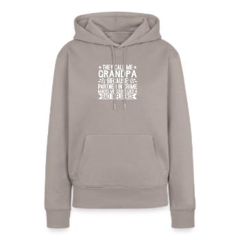 Opa der schlechte Einfluss - Frauen Premium Bio Hoodie - Taupe - Vorne - Julia (174cm)