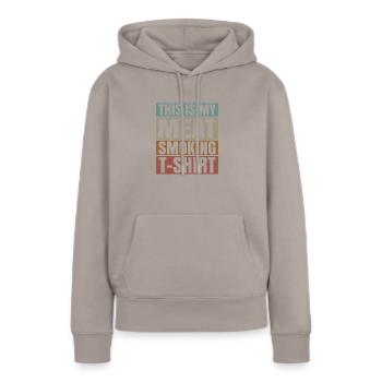 Viande fumée - Sweat à capuche Premium bio Femme - taupe - Devant - Julia (174cm)