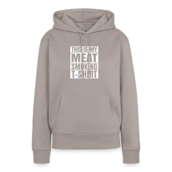 Viande fumée - Sweat à capuche Premium bio Femme - taupe - Devant - Julia (174cm)